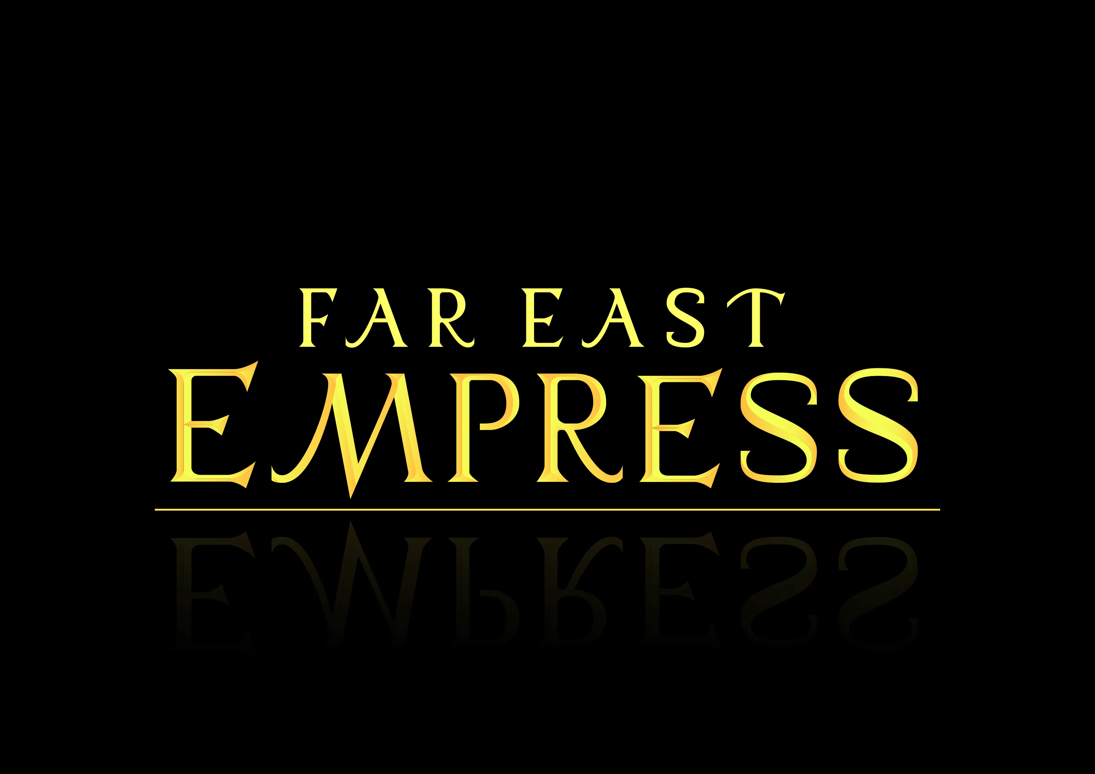 Far East Empress gold wordmark with reflection