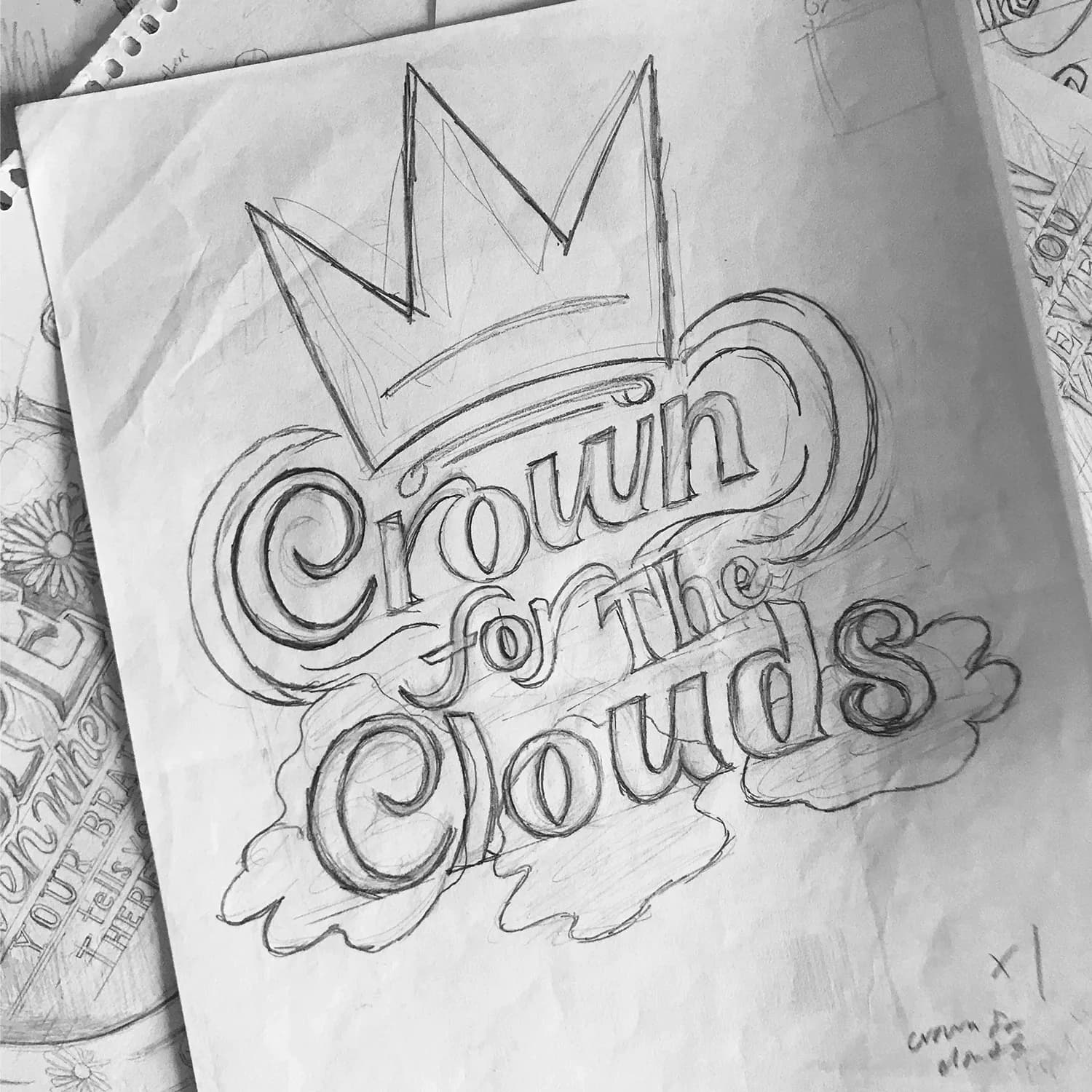 Paper sketches for the mural